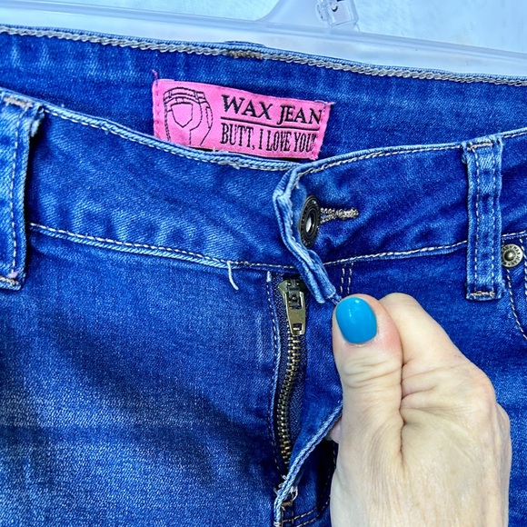 Wax Jeans Butt I Love You Stretch Distressed Skinny Jeans Size 7 - Picture 8 of 10